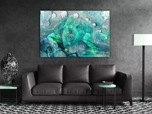 Leinwandbild - Turquoise Leaves (1 Part) Wide Artgeist