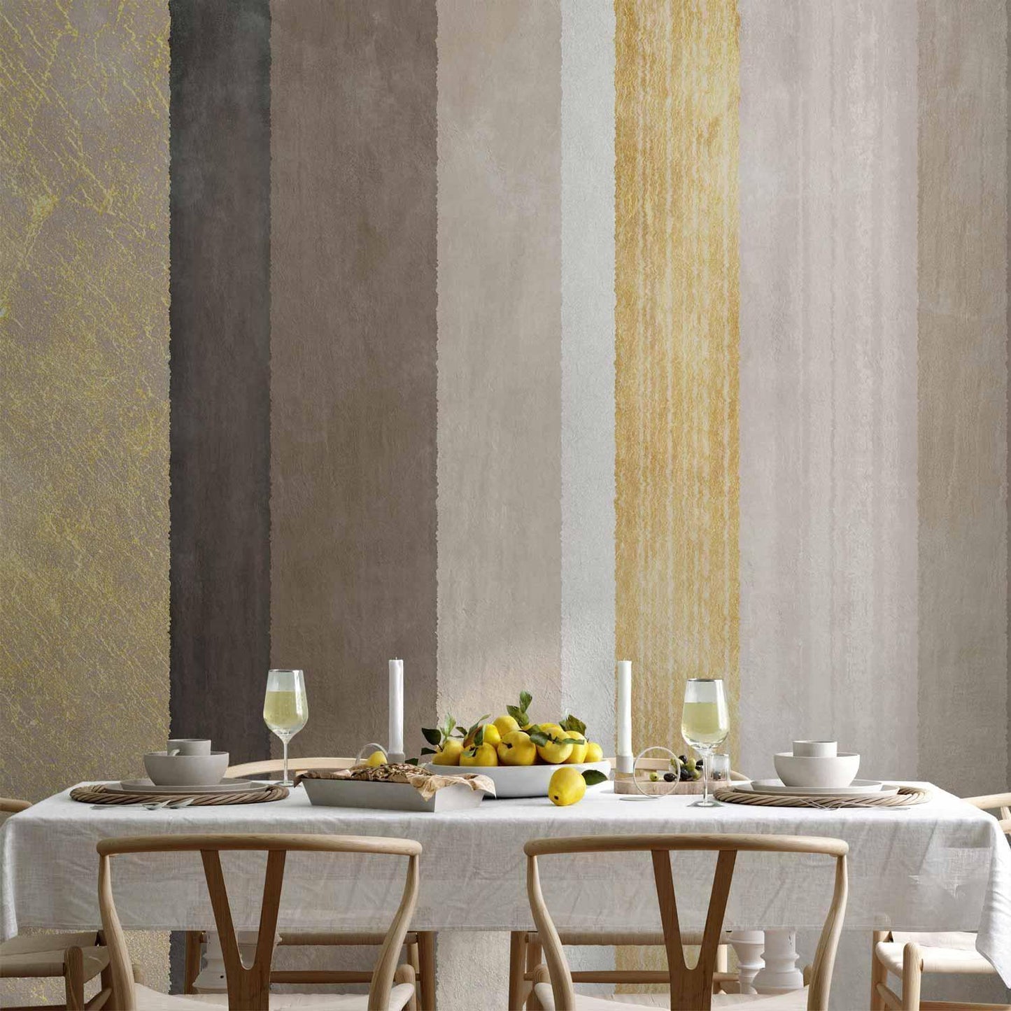 Fototapete - Striped pattern - abstract background in various stripes with gold pattern Artgeist