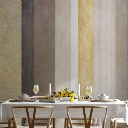 Fototapete - Striped pattern - abstract background in various stripes with gold pattern Artgeist