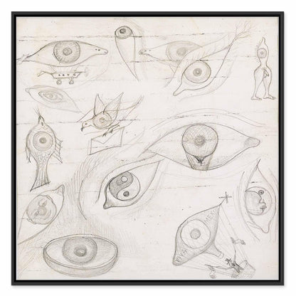 Leinwandbild - Frida Kahlo – Drawing of Eyes