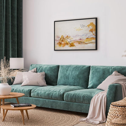 Leinwandbild - Golden Mountains (1 Part) Wide