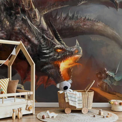 Drachen & Feuer – Fantasievolle Fototapete für mutige Designs