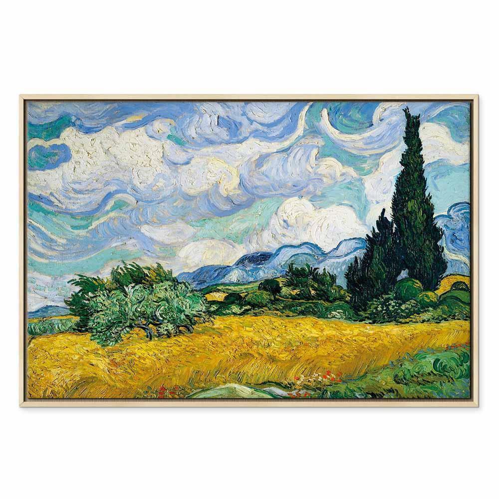 Leinwandbild - Vincent Van Gogh – Wheat Field with Cypresses
