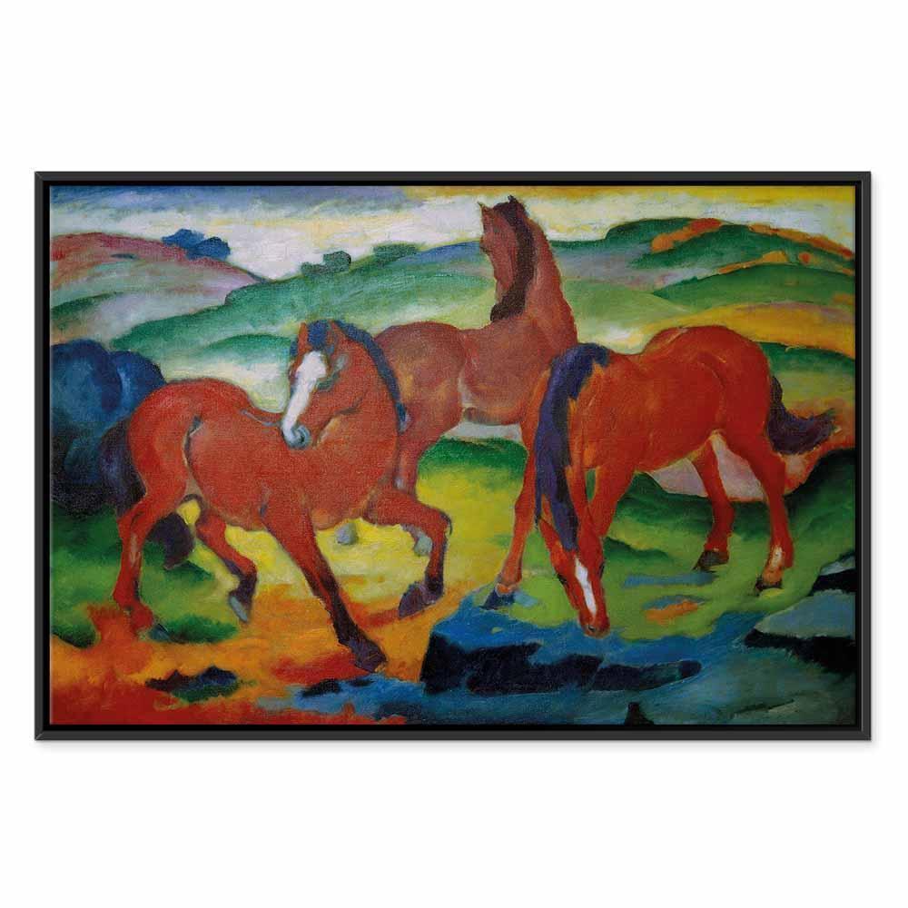 Leinwandbild - Franz Marc – The Red Horses (Grazing Horses IV)