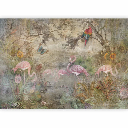 Fototapete Wilde Fauna und Flora - Exotische Tierwelt mit tropischer Pflanzenpracht