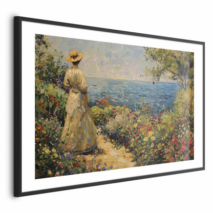 Poster - Nostalgic impression - a pensive woman contemplating