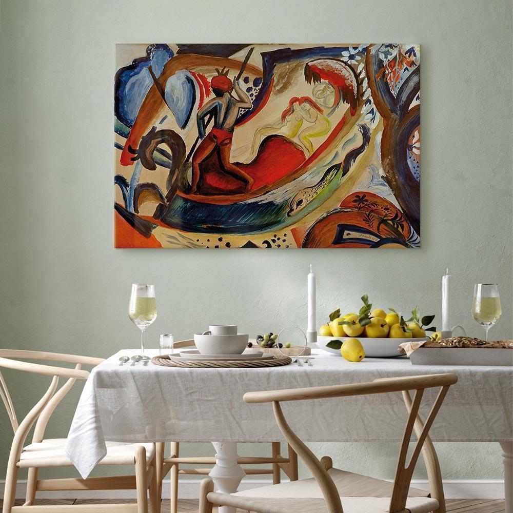 Leinwandbild - August Macke – Nackte Mädchen in der Barke