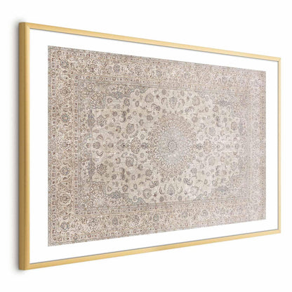 Poster - Sand Carpet - Worn Persian Rug with Rich Ornamental Motifs Artgeist