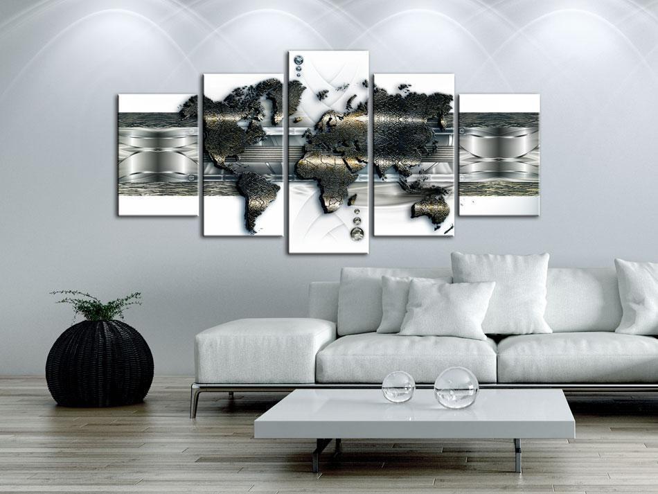 Leinwandbild - Metal World Map