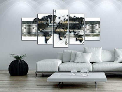 Leinwandbild - Metal World Map