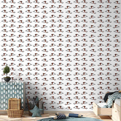 Tapete - Soccer Whistles - Black and white with red accents on a white background