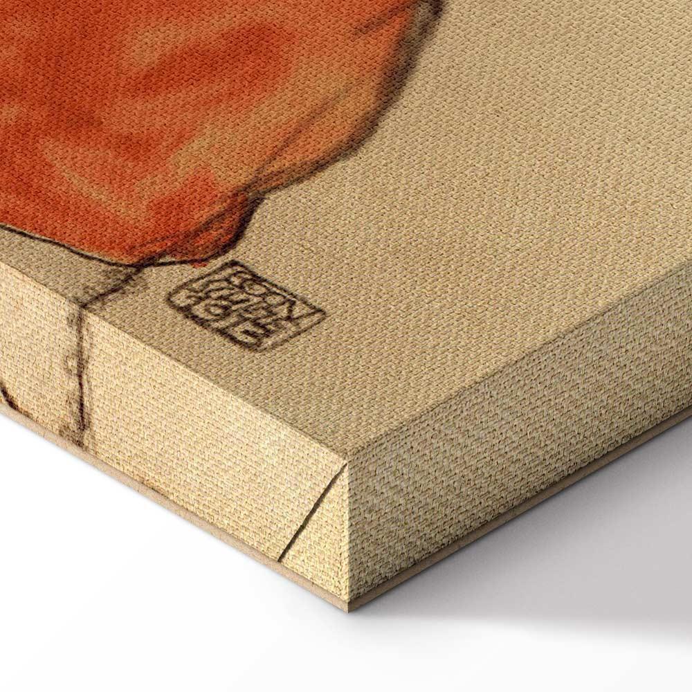 Leinwandbild - Egon Schiele – Self-Portrait (Man in Orange Jacket)