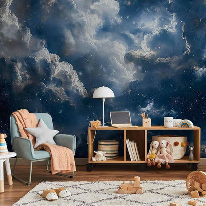Fototapete - Astronomical Wonders: Clouds and Stars in Harmonious Combination Artgeist