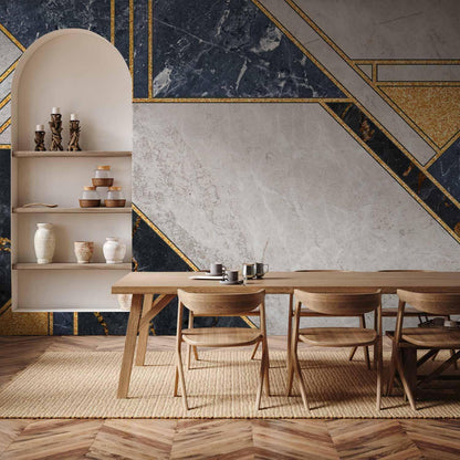 Fototapete - Expressive Pattern in Gold and Garnet