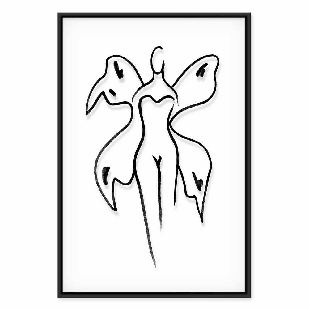 Leinwandbild - Butterfly Woman (1 Part) Vertical