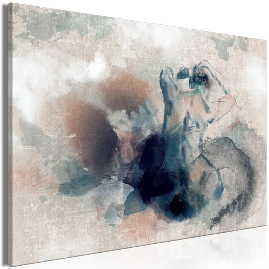 Leinwandbild - Thoughtful in Blue Artgeist
