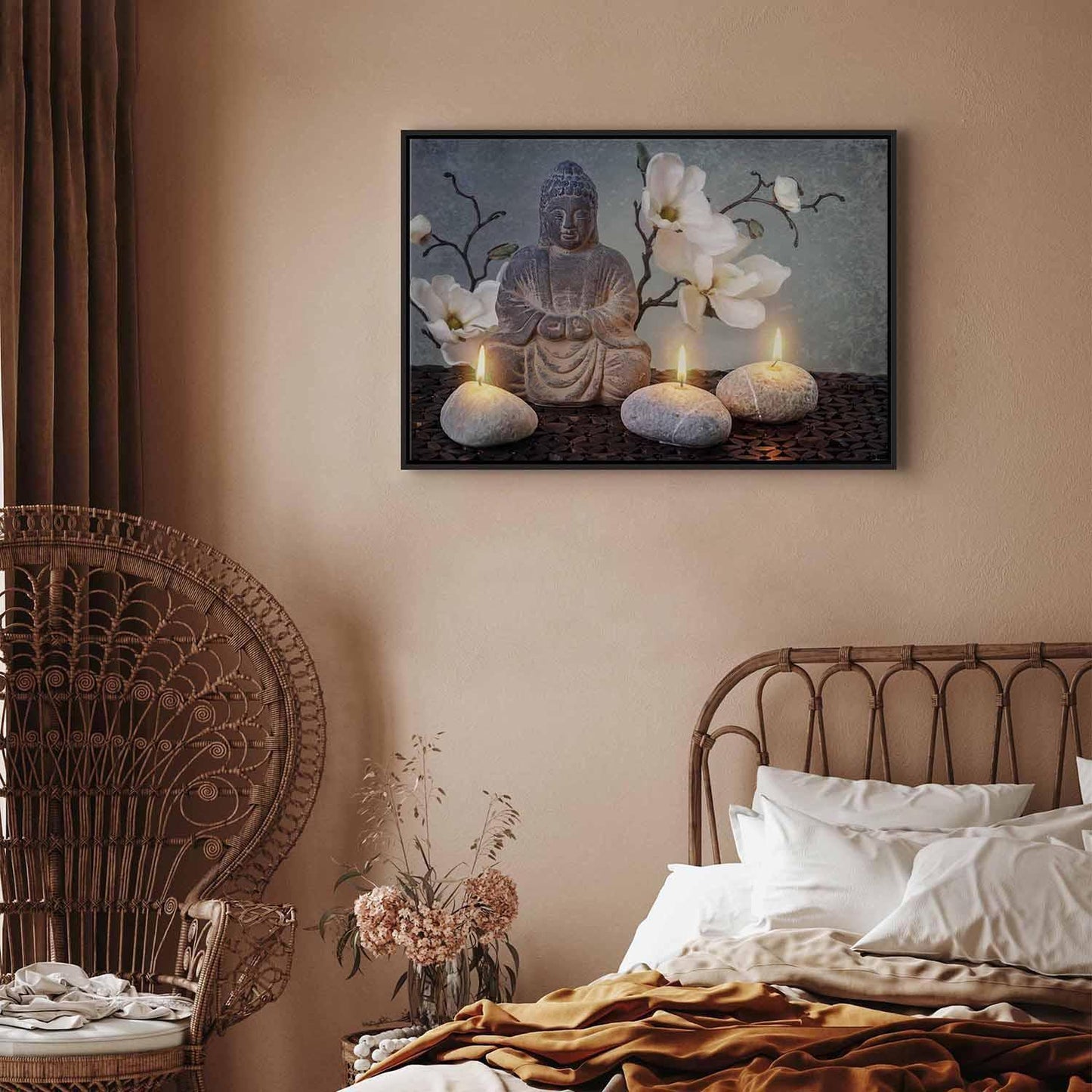 Leinwandbild - Buddha and Stones (1 Part) Wide Artgeist
