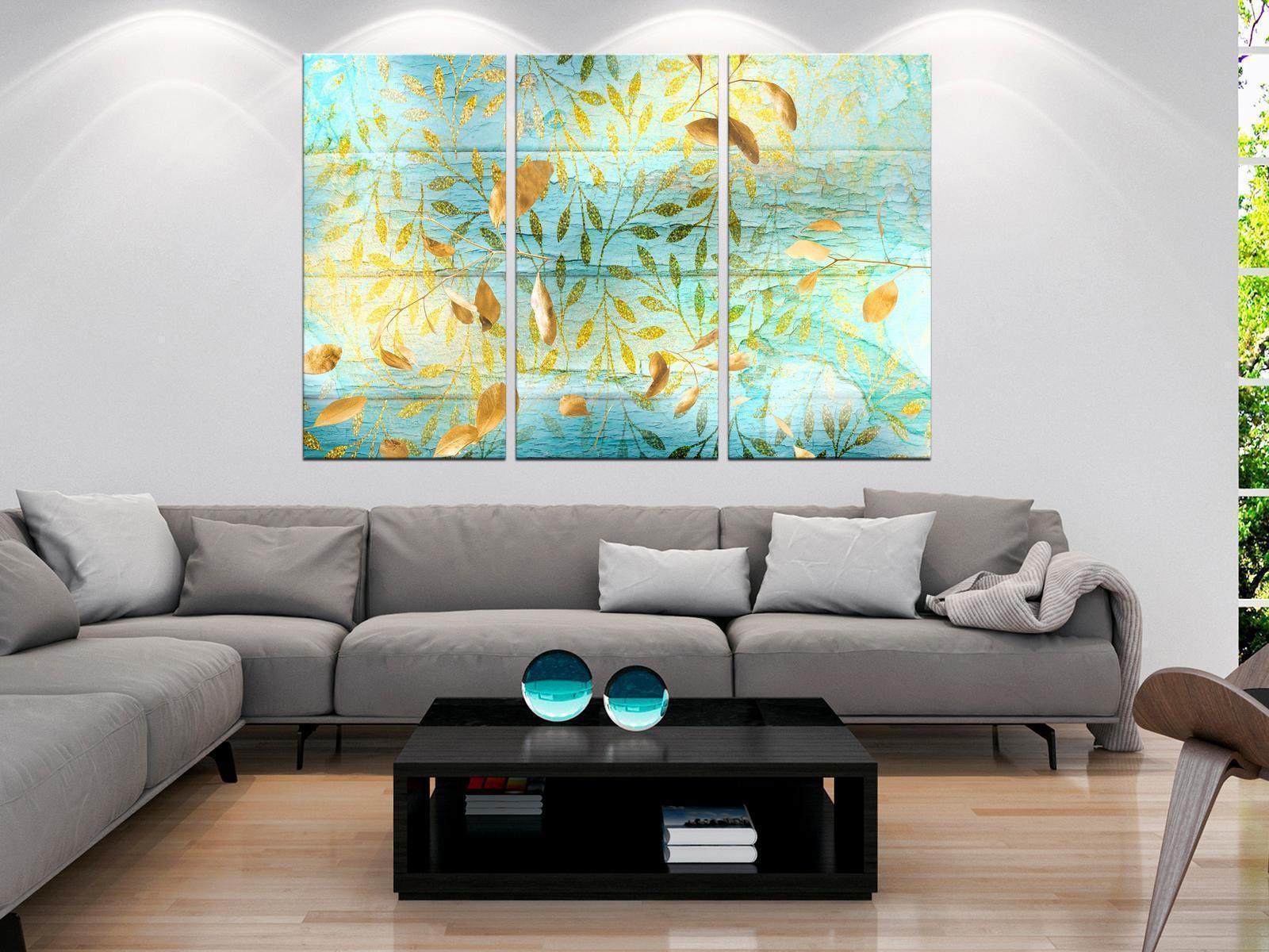 Leinwandbild - Golden Harvest (3 Parts) Artgeist