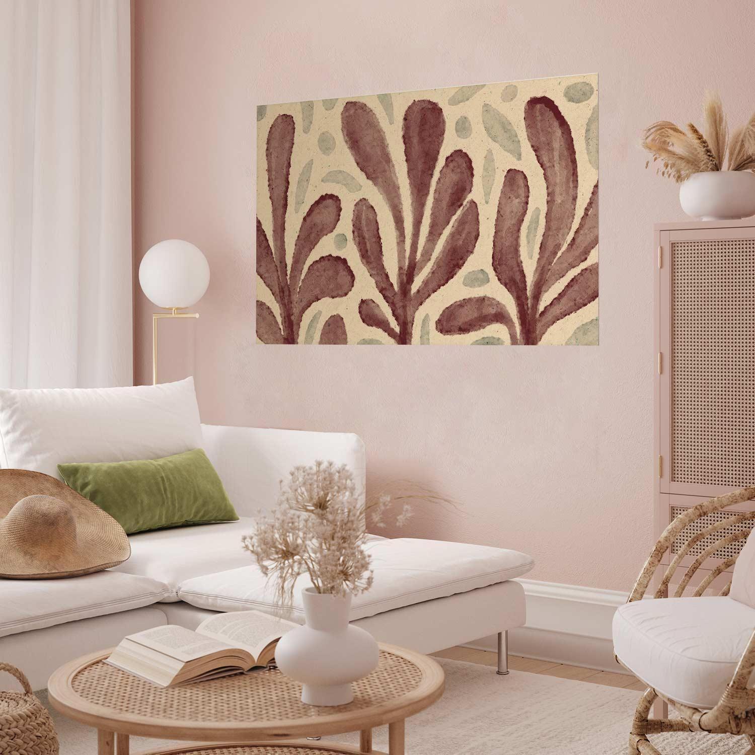 Poster showcasing abstract shapes inspired by Matisse, enhancing a stylish and modern interior.