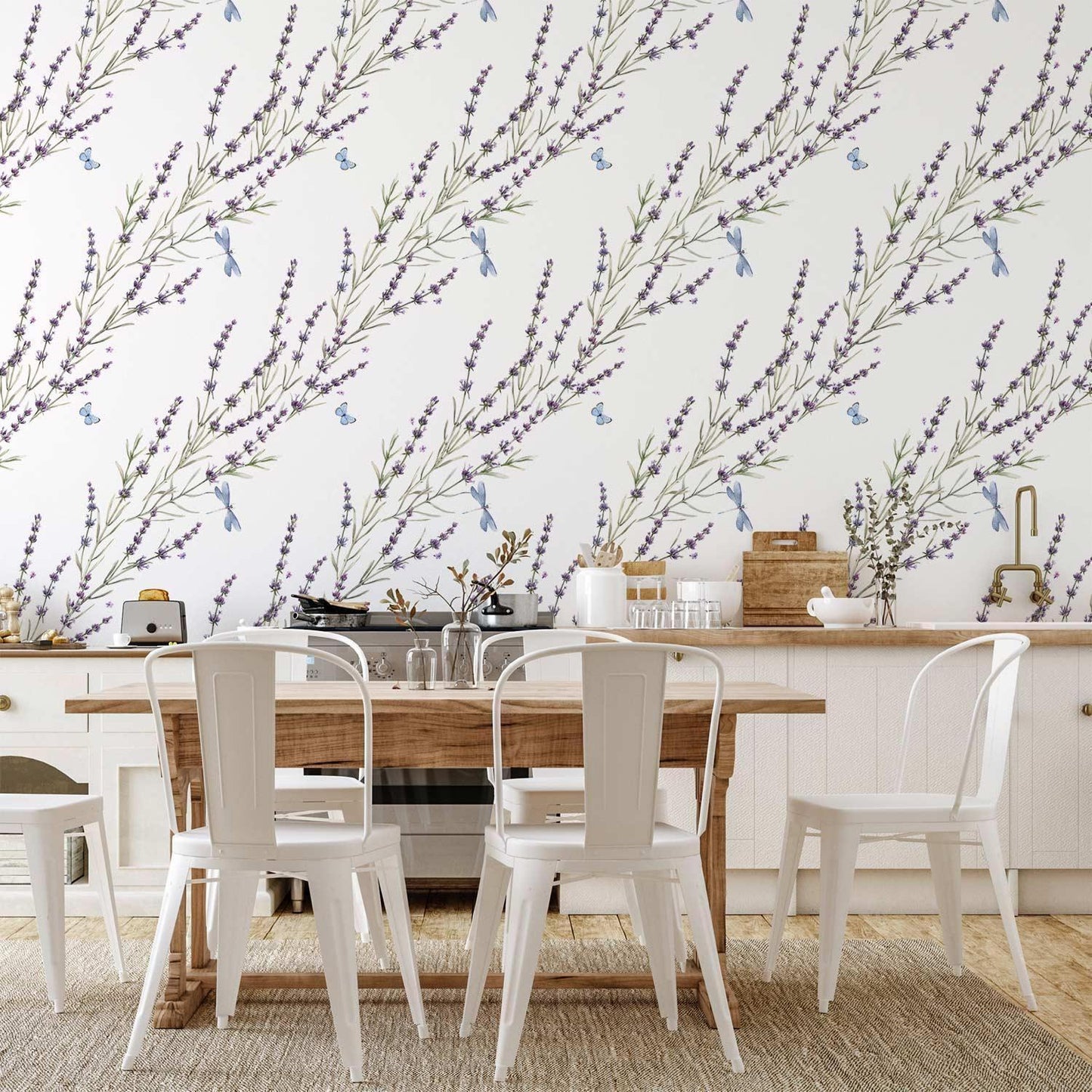 Tapete - Butterflies Among the Lavender