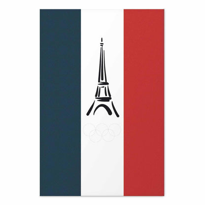 Poster - Graphic Eiffel Tower Against the French Flag