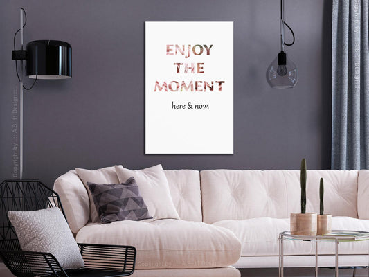 Leinwandbild - Unique Moment (1-part) - English Text on White Background