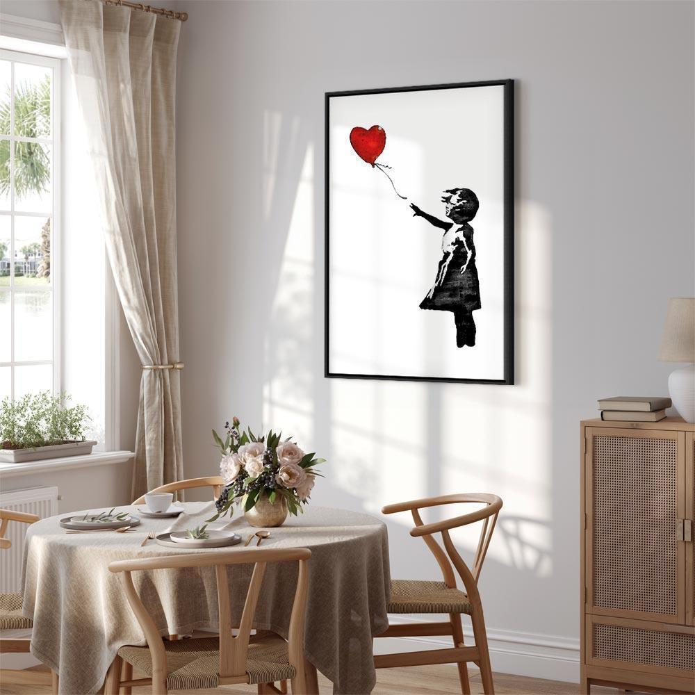 Leinwandbild - Banksy: Girl with Balloon (1 Part) Vertical