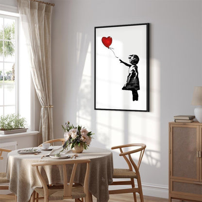 Leinwandbild - Banksy: Girl with Balloon (1 Part) Vertical