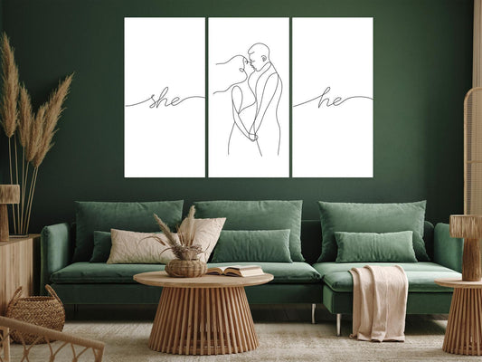 Leinwandbild - Love Triptych (3 Parts) Artgeist