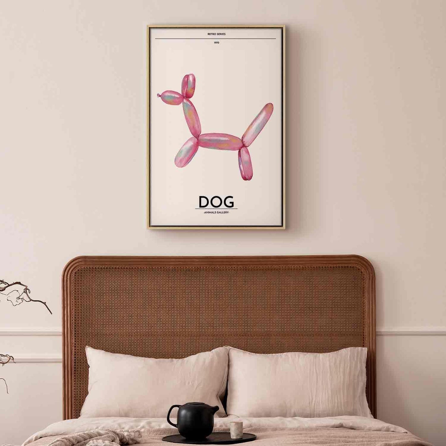 Leinwandbild - Holo-Dog - Colorful Dog in Retro Style