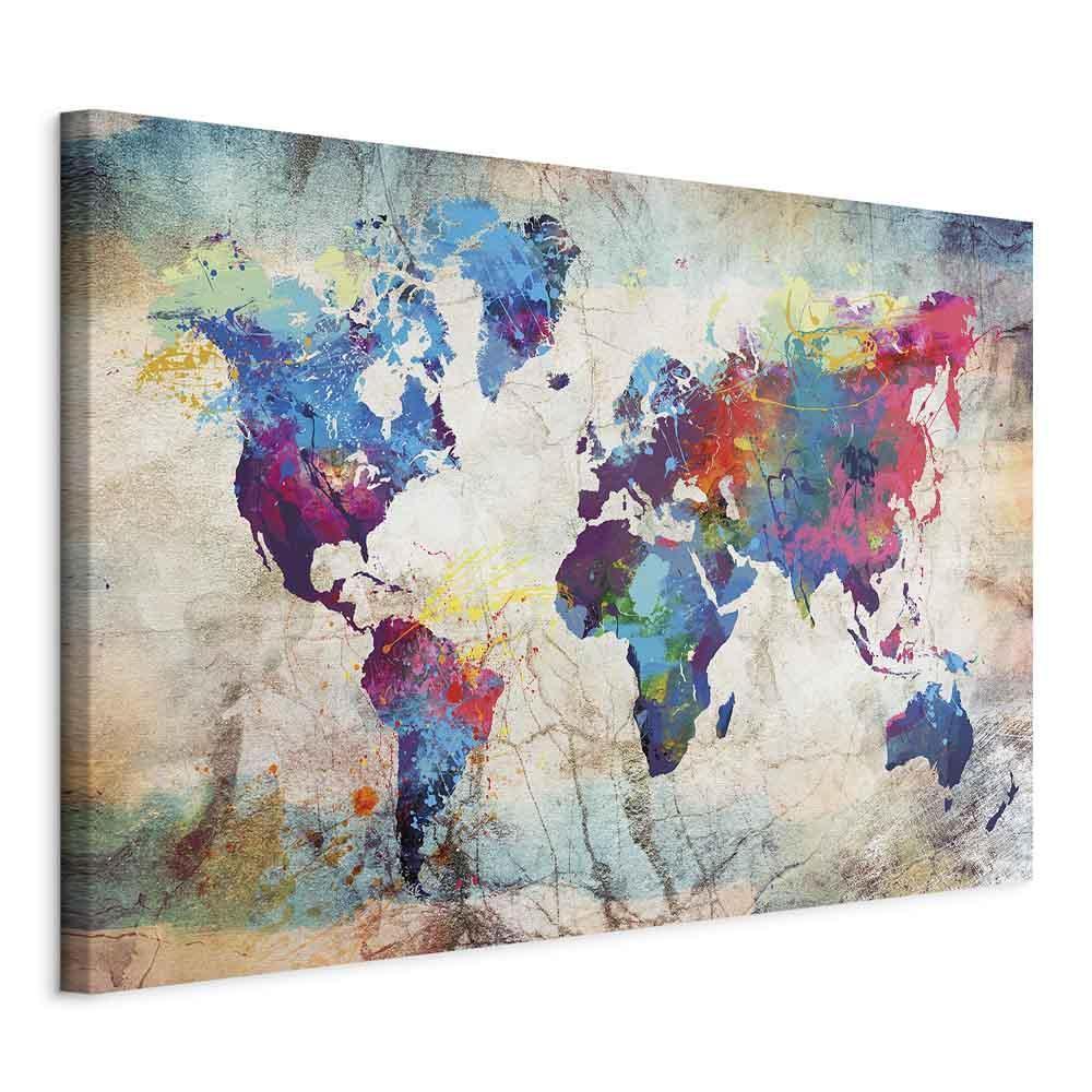 Leinwandbild - World Map: Colourful Madness