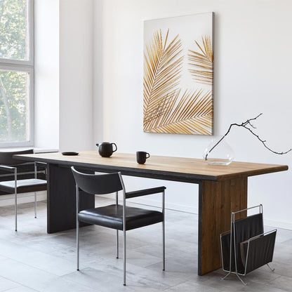 Leinwandbild - Golden Palm Leaves (1 Part) Vertical