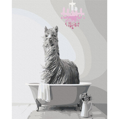 Malen nach Zahlen - Lama in the Bathtub