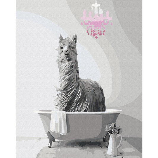 Malen nach Zahlen - Lama in the Bathtub