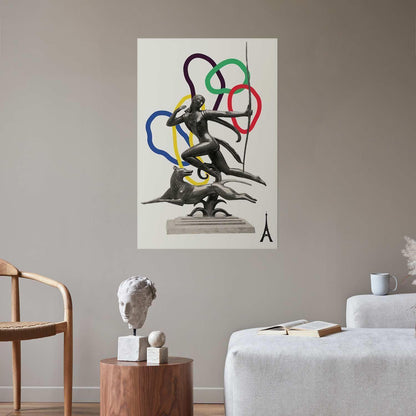 Poster - Collage Graphic - Woman Shooting a Bow Artgeist