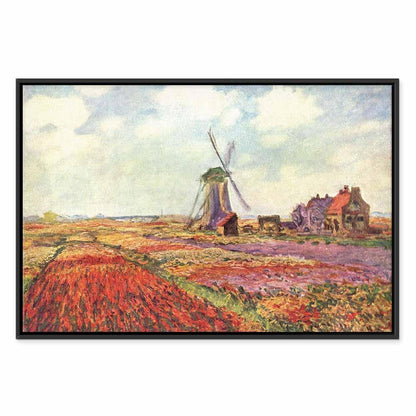 Leinwandbild - Claude Monet – Tulip Fields with Windmill