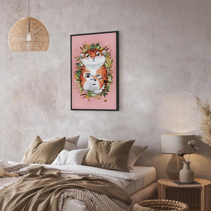 Leinwandbild - Tigger on the Grass (1 Part) Vertical