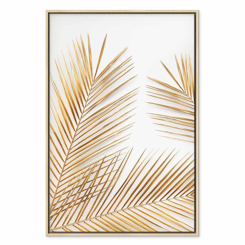 Leinwandbild - Golden Palm Leaves (1 Part) Vertical