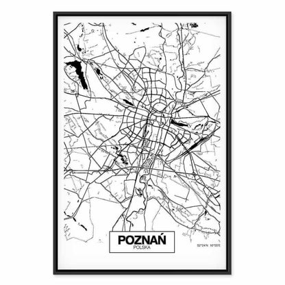 Leinwandbild - City Plan: Poznan (1 Part) Vertical