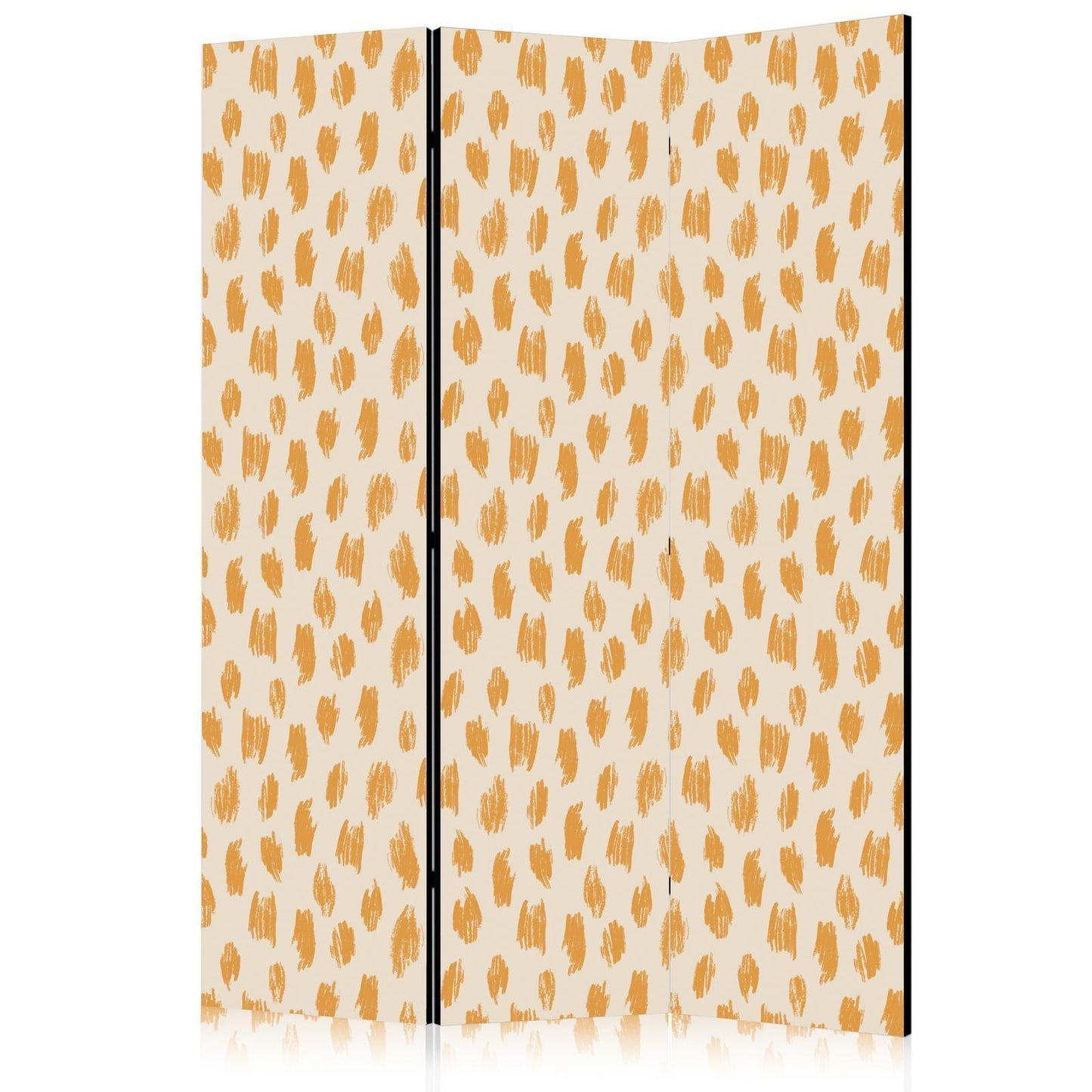 Paravent - Drawn Pattern in Spots and Dots in Shades of Orange and Ecru Artgeist