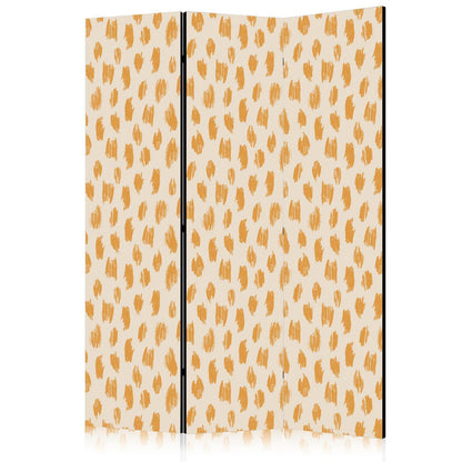 Paravent - Drawn Pattern in Spots and Dots in Shades of Orange and Ecru Artgeist