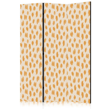 Paravent - Drawn Pattern in Spots and Dots in Shades of Orange and Ecru Artgeist