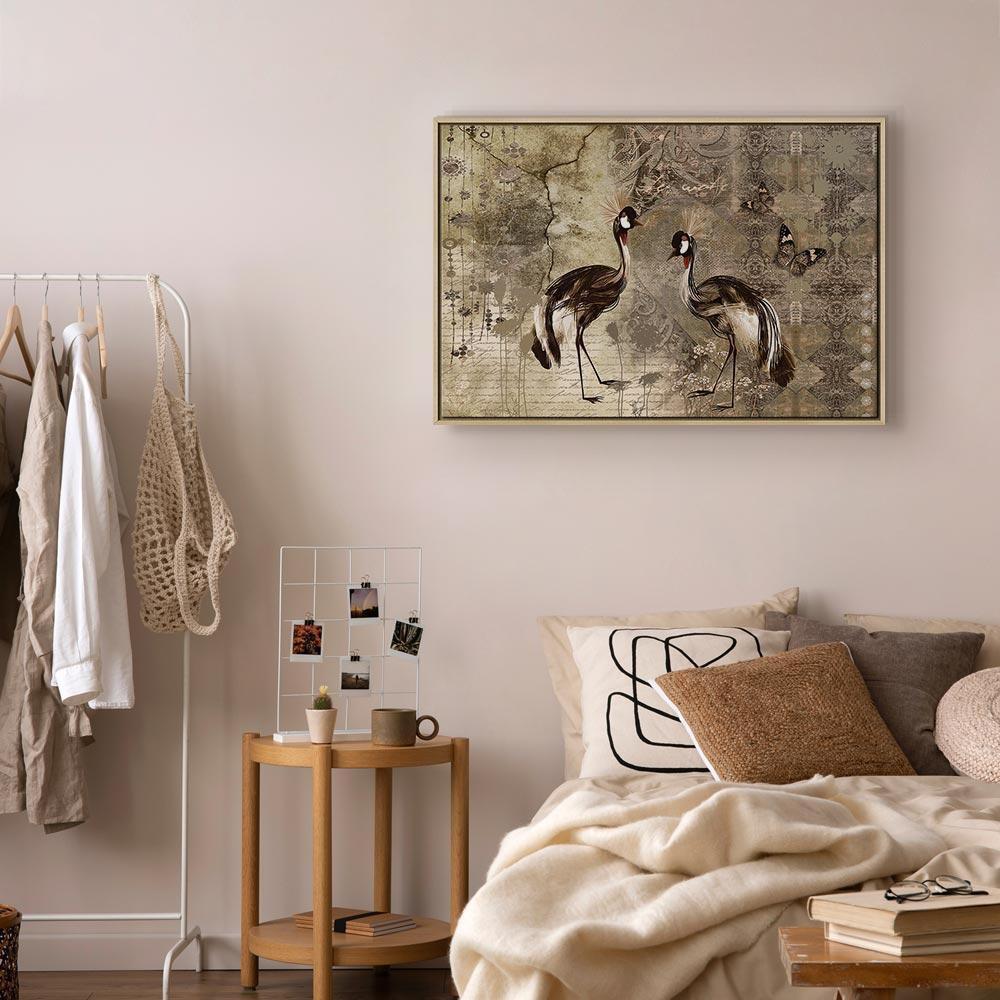 Leinwandbild - Retro Cranes (1 Part) Wide