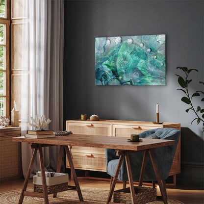 Leinwandbild - Turquoise Leaves (1 Part) Wide