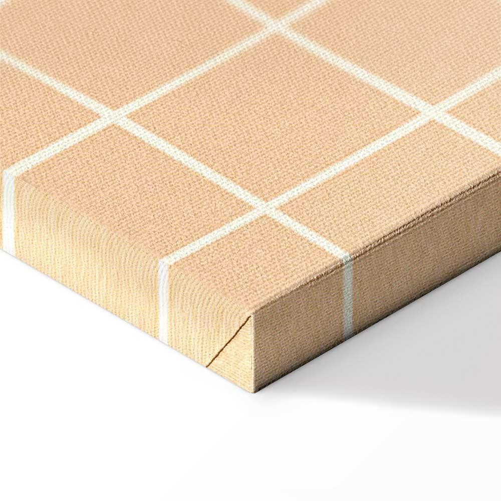 Leinwandbild - Waving Lines - Creamy Grid on a Noisy Pastel Background