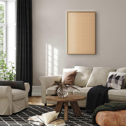 Poster - Lines and Noise - a wavy grid in shades of orange Artgeist