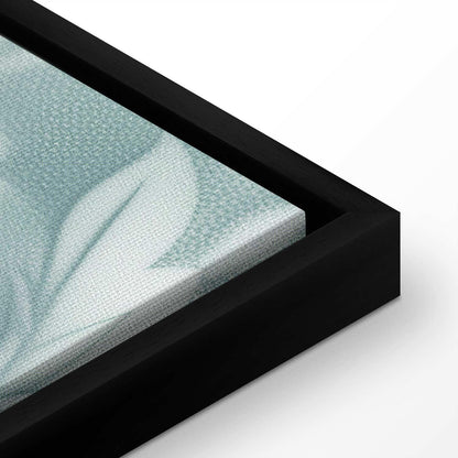 Leinwandbild - Ornaments in Worn Muted Turquoises: Delicate Plant Pattern