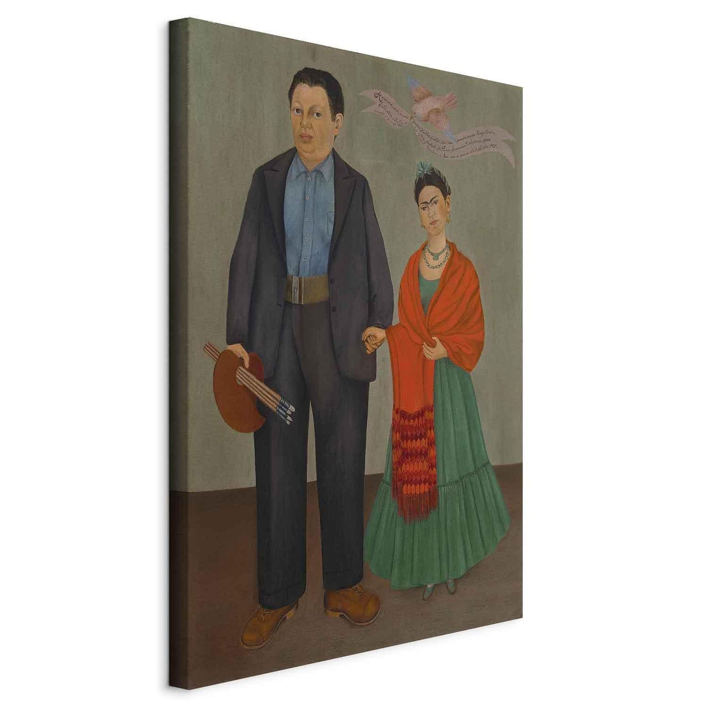 Leinwandbild - Frida Kahlo – Frida and Diego Rivera