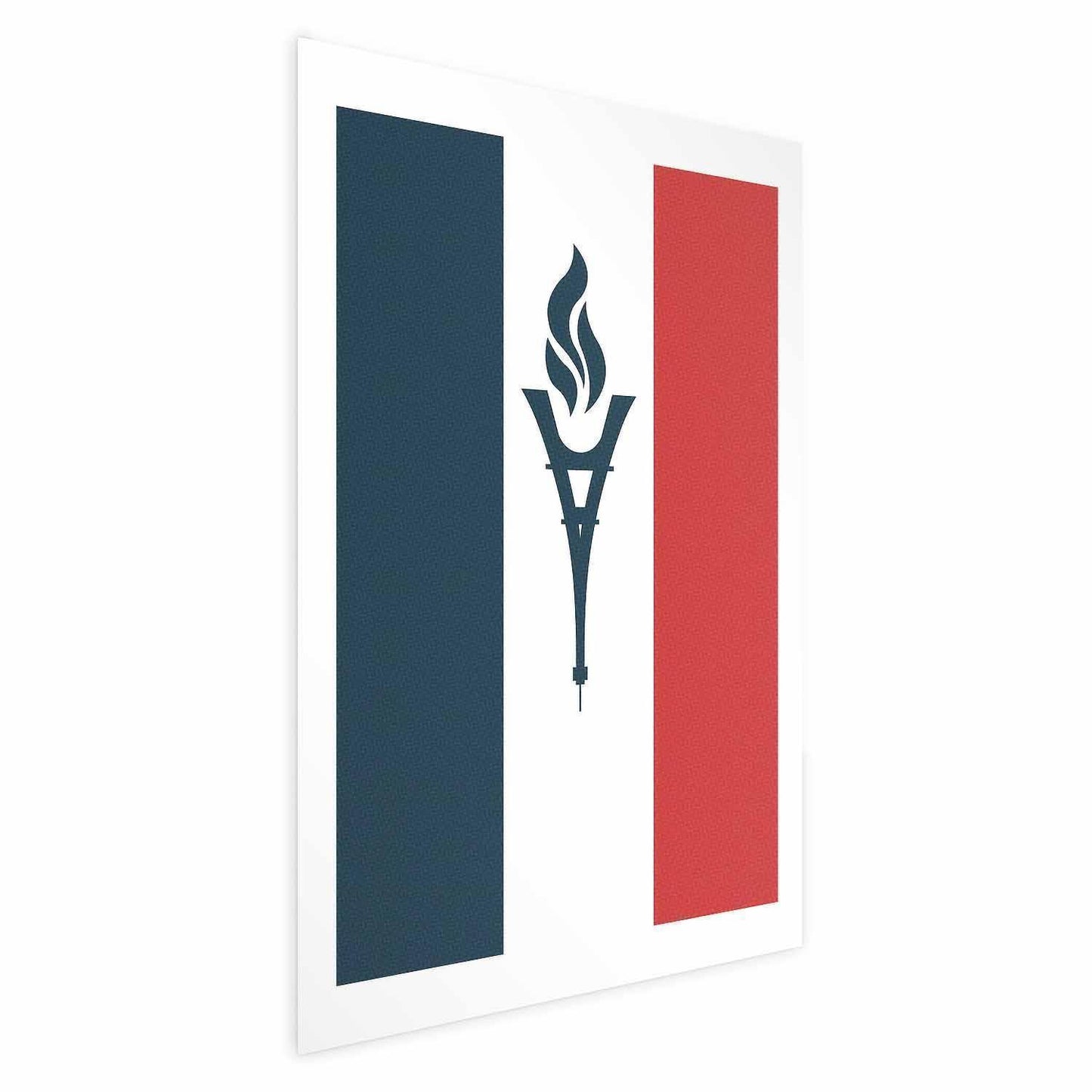 Poster - French Flag with a Torch