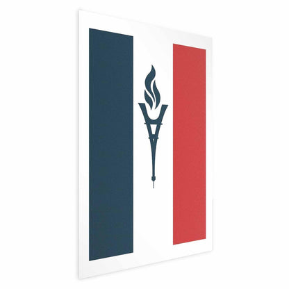 Poster - French Flag with a Torch